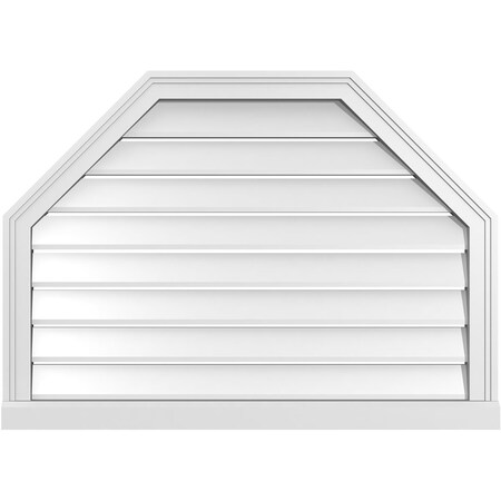 Ekena Millwork Octagonal Top Surface Mount PVC Gable Vent w/ 2"W x 2"P Brickmould Sill Frame, 36"W x 26"H GVPOT36X2603SF